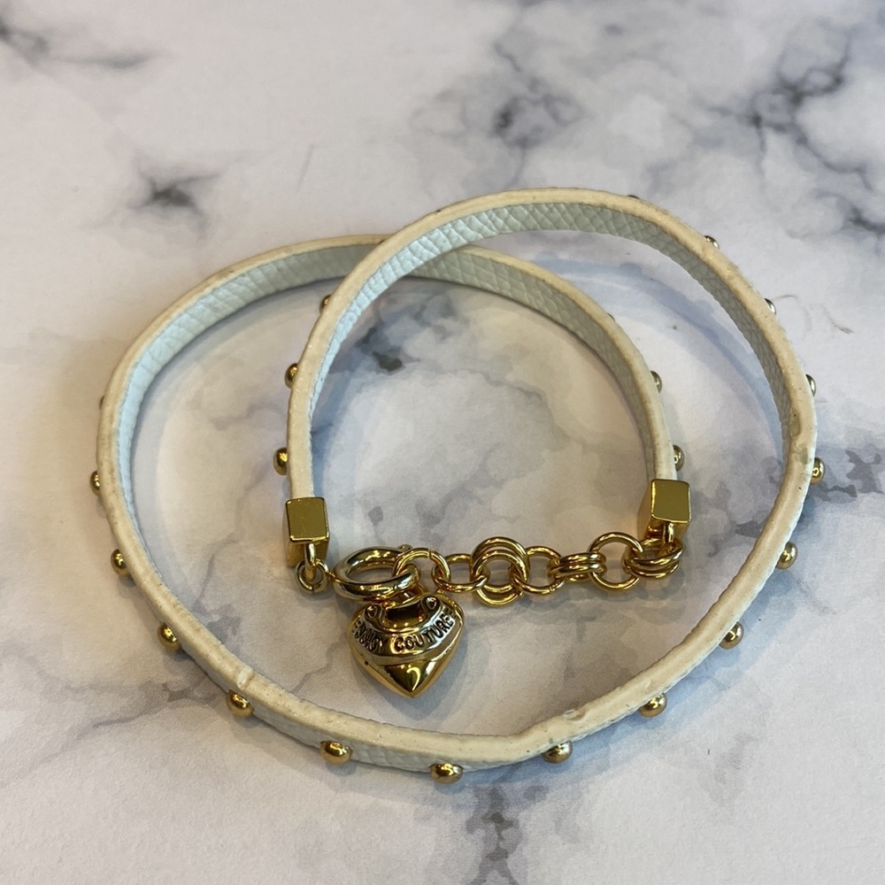 Juicy Couture White Leather Wrap Bracelet - Picture 3 of 5